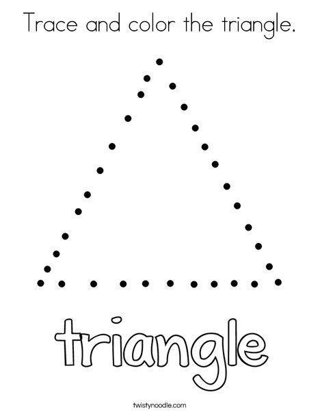 Trace and color the triangle coloring page