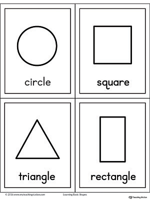 Geometric shapes printable flashcards