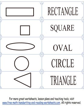 Printable shape flashcards