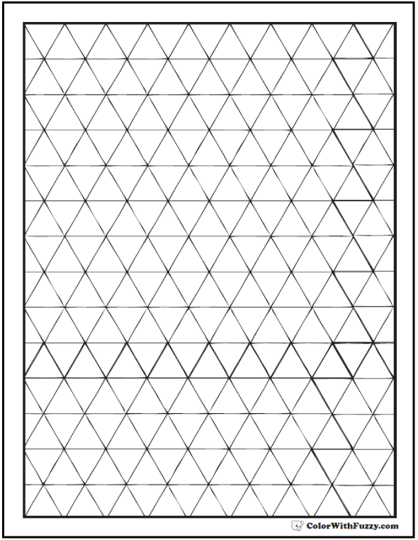 Blank geometric shape coloring pages triangle patterns