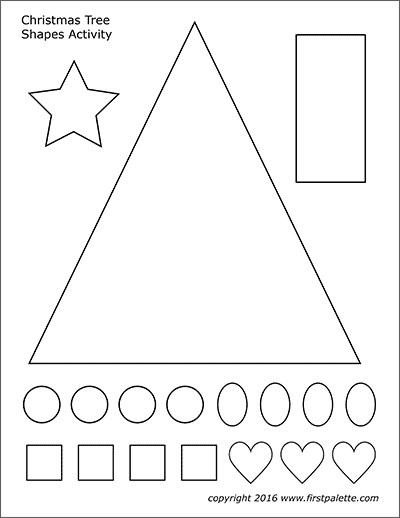 Christmas tree shapes activity template free printable templates coloring pages