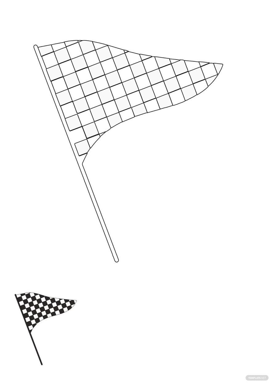 Free triangle checkered flag coloring page