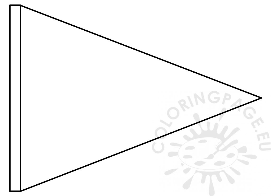 Triangle flag banner template coloring page