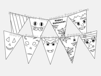 Halloween flag garland template printable