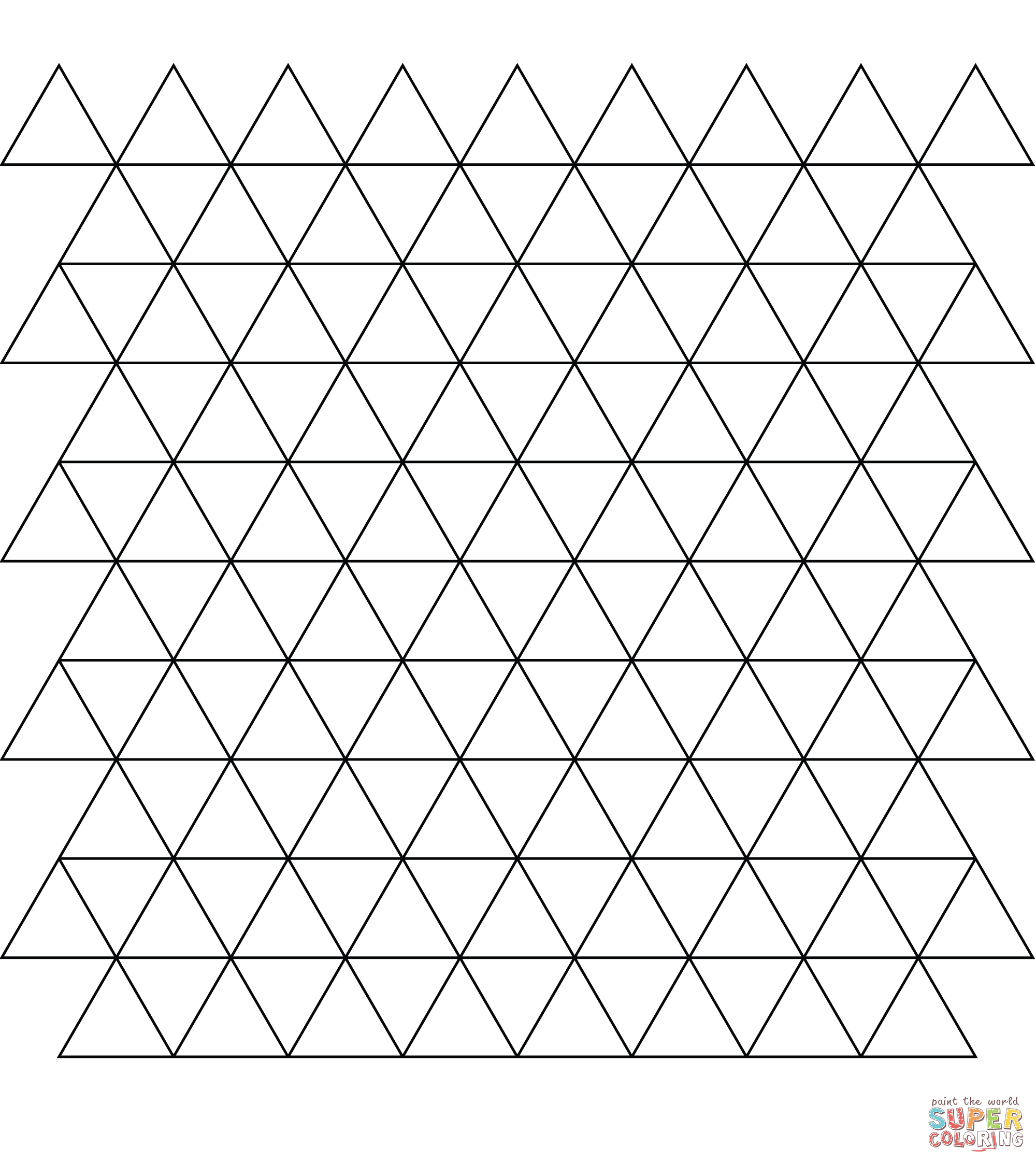 Tessellation with triangle coloring page free printable coloring pages