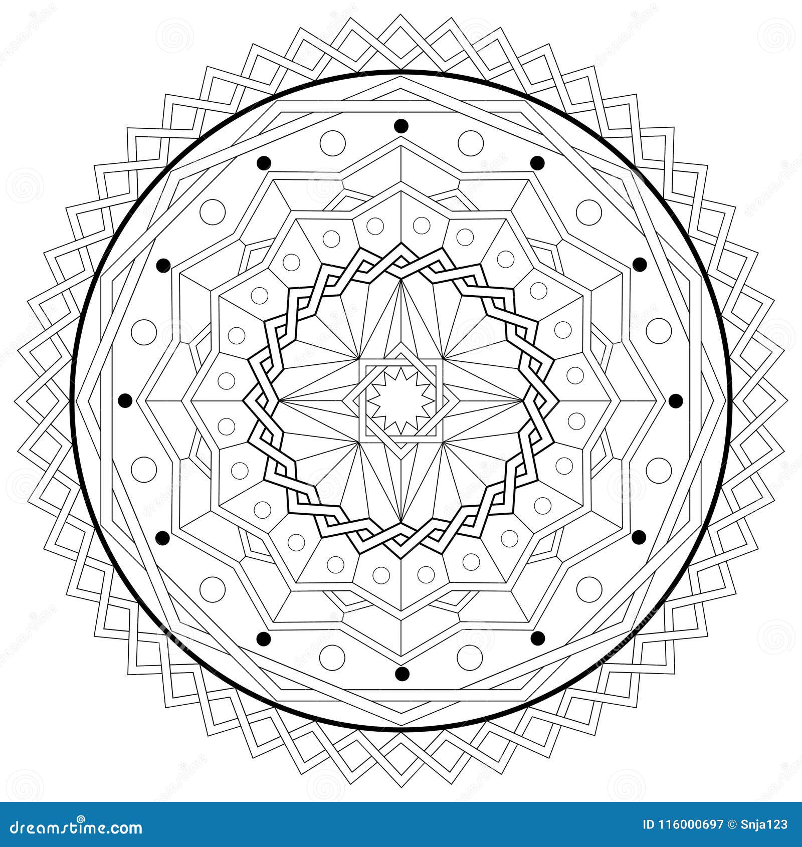 Mandala adult coloring book template