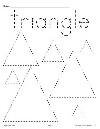 Triangle worksheets printables tracing drawing coloring more â