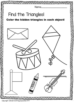 Triangle sort color trace and find by crafting education tpt