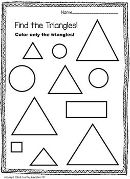 Triangle sort color trace and find shape activities preschool shapes preschool homeschool preschool