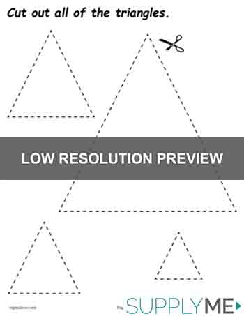 Triangles cutting worksheet