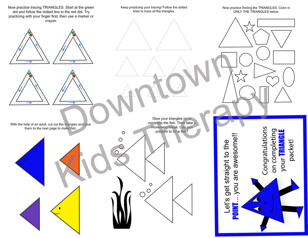 Triangle shape packet â downtown kids therapy