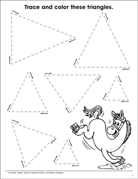 Tracing skills tracing triangles printable skills sheets