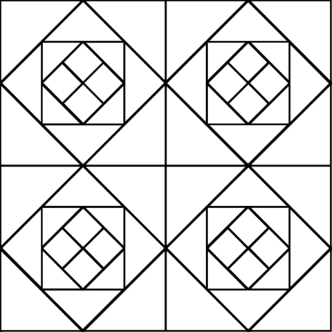 Tessellation with squares and triangles coloring page free printable coloring pages