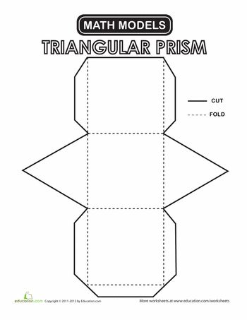 Triangular prism worksheet education triangular prism geometry worksheets math models