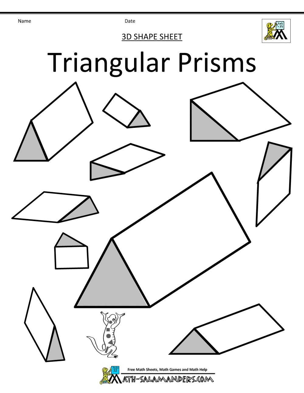 Printable d shapes