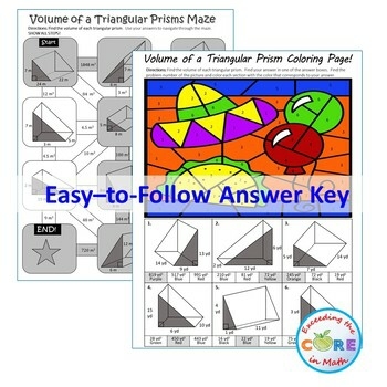 Volume of triangular prisms maze riddle coloring page