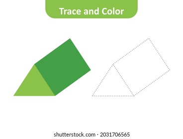 Trace color worksheet preschool children tracing stock vector royalty free