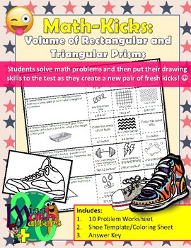 Volume of rectangular and triangular prisms coloring activity teks a