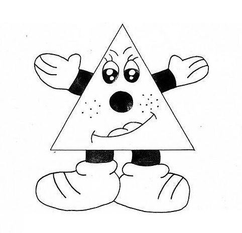 Triangle coloring page boyama sayfalarä okul ãncesi åekil