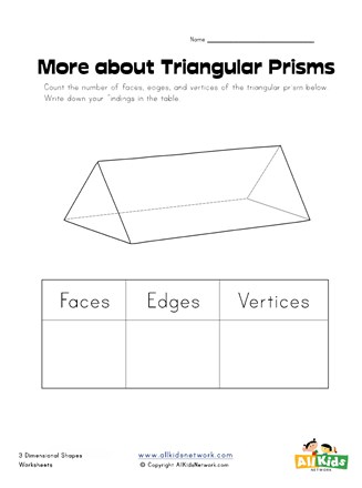 Triangular prism properties worksheet all kids network