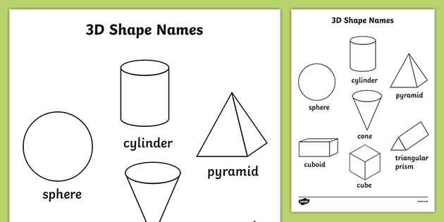 D shapes words louring sheets teacher made