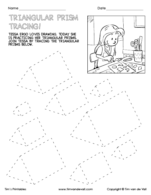 Triangular prism tracing worksheet