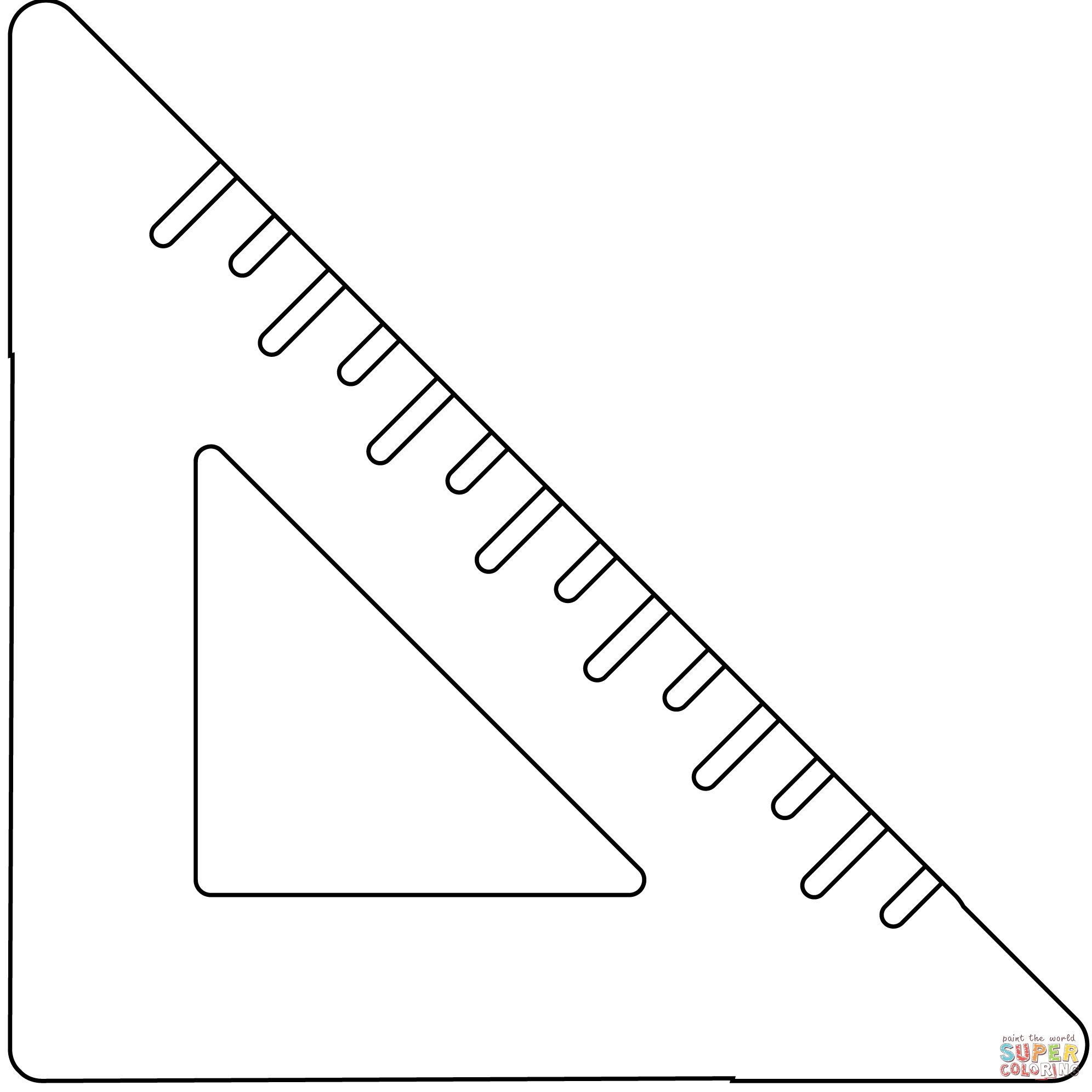 Triangular ruler emoji coloring page free printable coloring pages