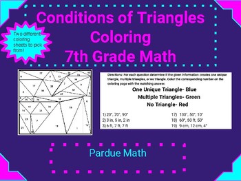 Conditions of a triangle coloring page ga by math