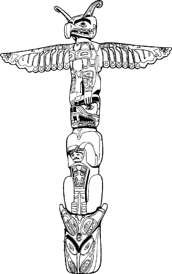 Totem pole coloring pages