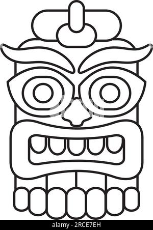 Summer tiki totem pole coloring page illustration stock vector image art