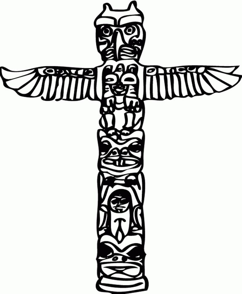 Totem pole coloring pages