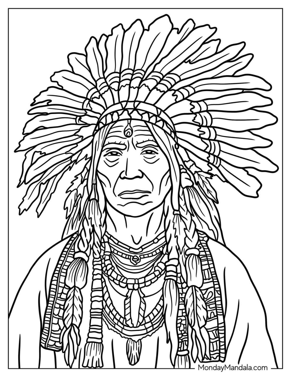 Native american coloring pages free pdf printables