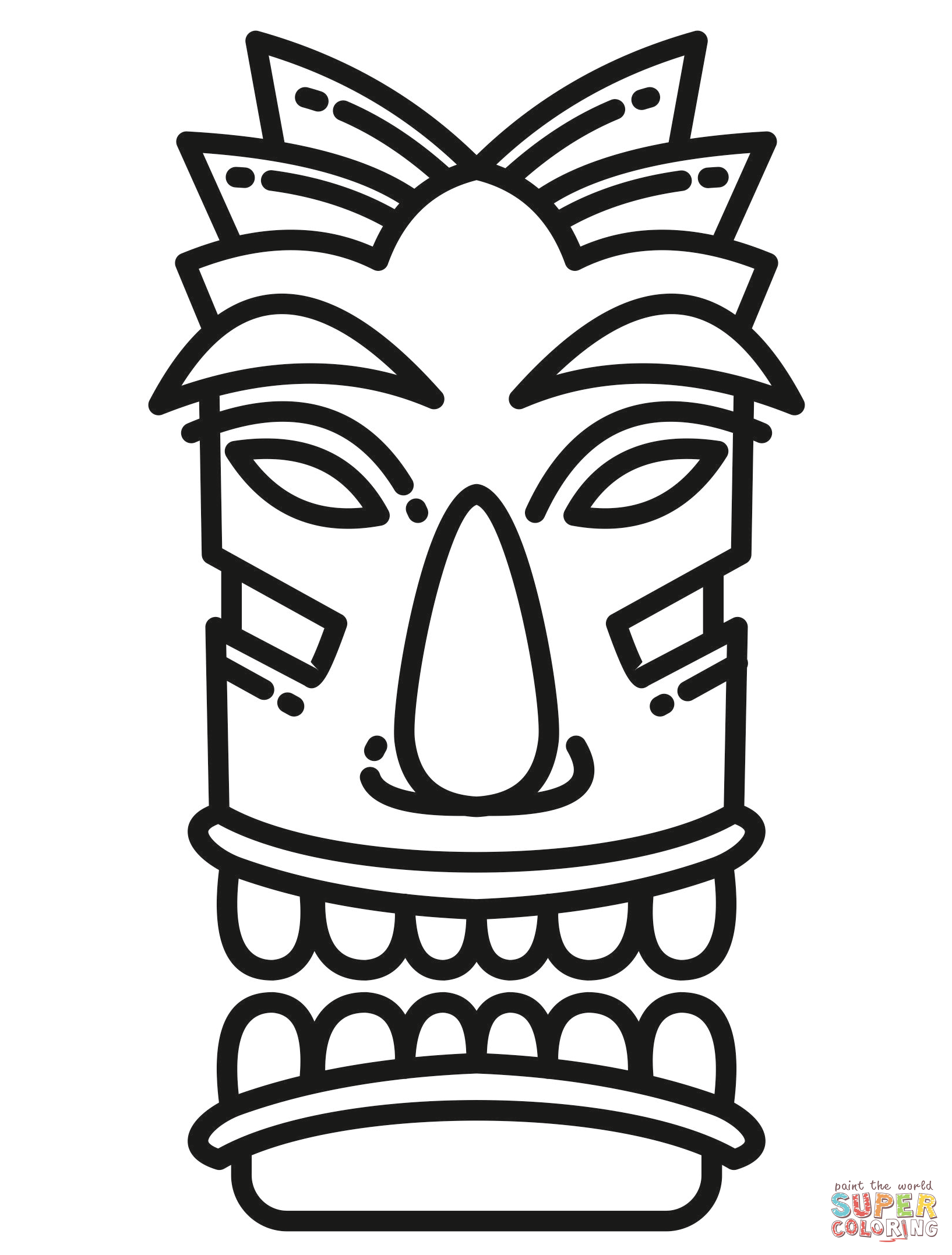 Tiki mask coloring page free printable coloring pages