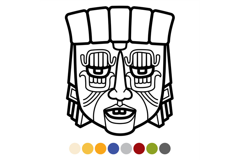 Indian aztec african mexican tribal mask by microvector