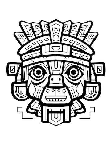 Premium vector ancient wonders to color aztec amp mayan civilization coloring pages