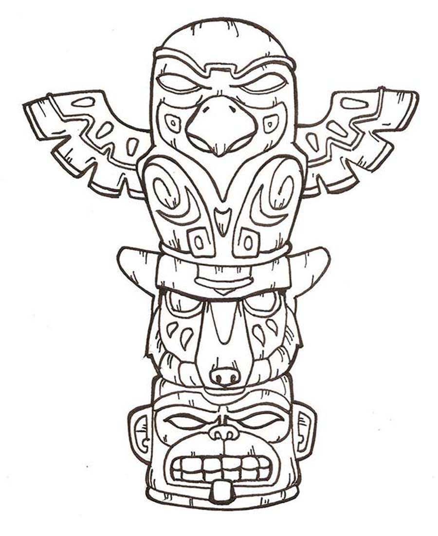 Printable totem pole coloring pages