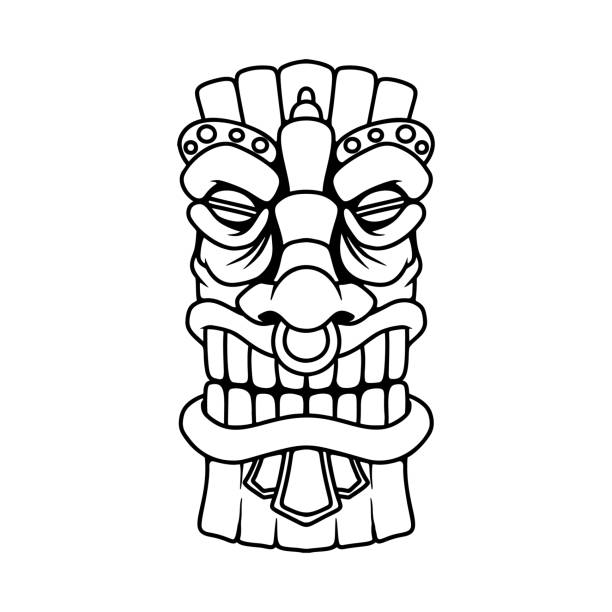 Cartoon of a totem poles stock illustrations royalty