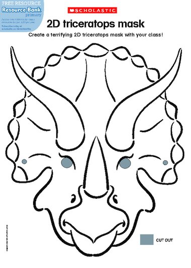 D triceratops mask â free primary ks ks teaching resource