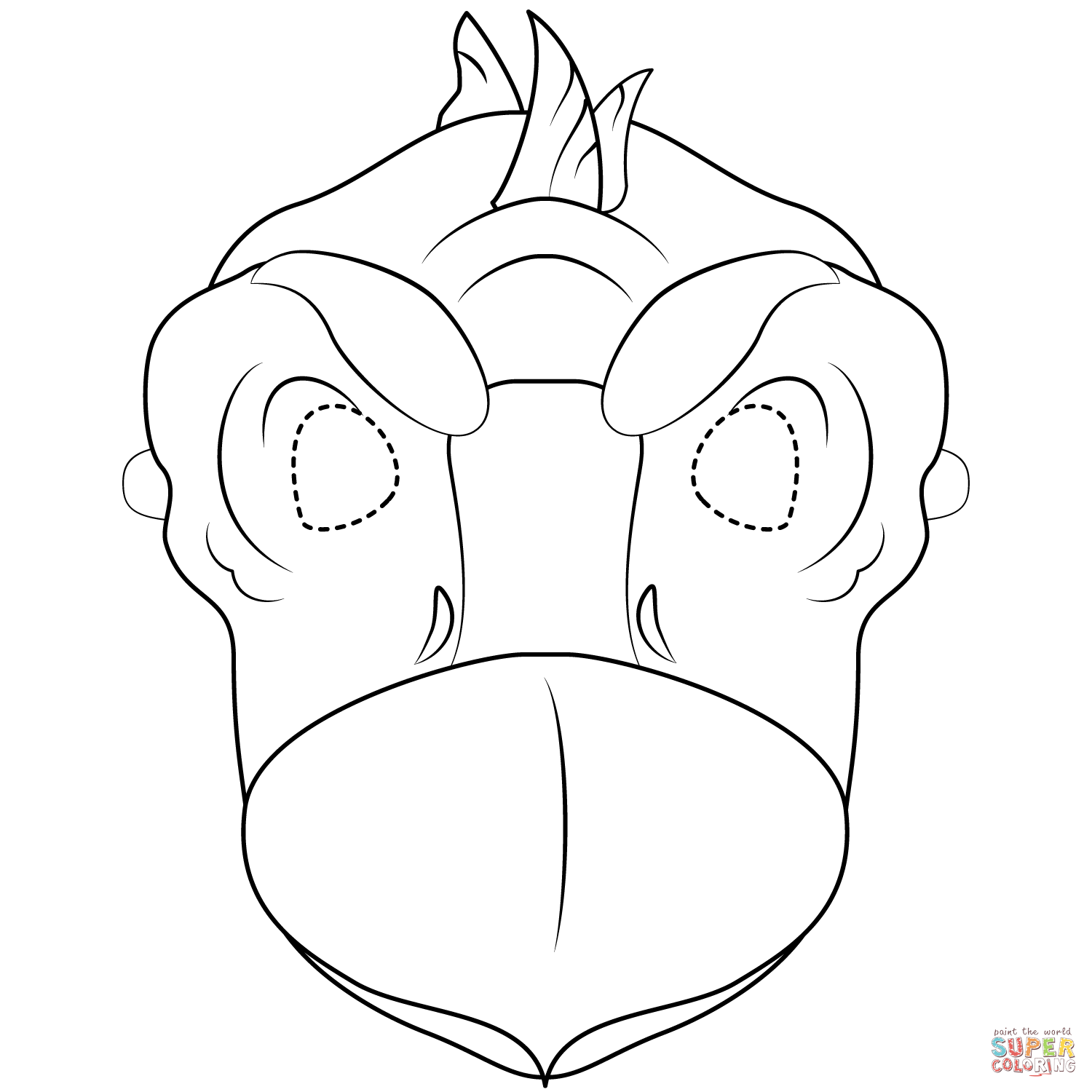 Stegosaurus mask coloring page free printable coloring pages