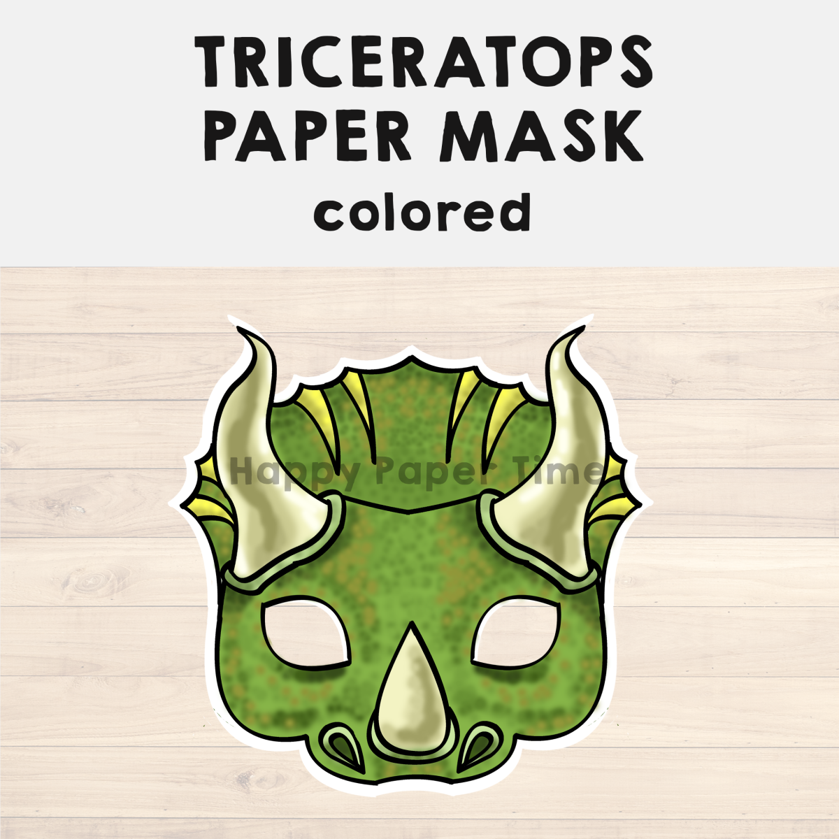 Triceratops paper mask printable dinosaur craft activity costume made by teachers