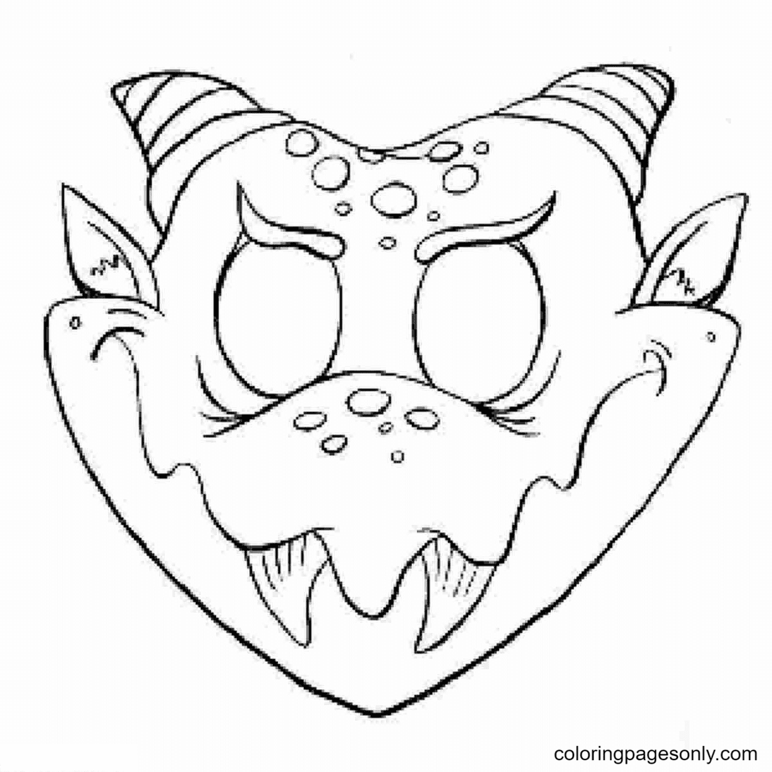 Halloween masks coloring pages printable for free download