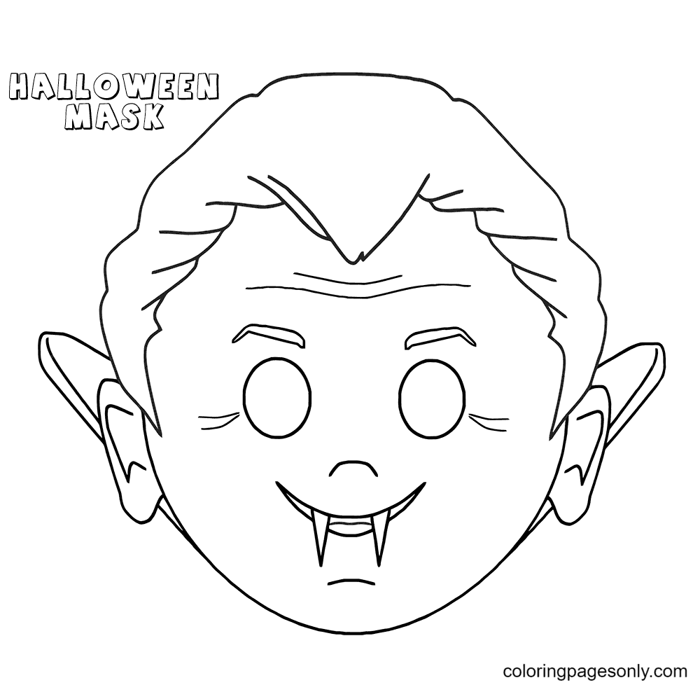 Halloween masks coloring pages printable for free download