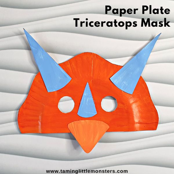 Easy paper plate triceratops