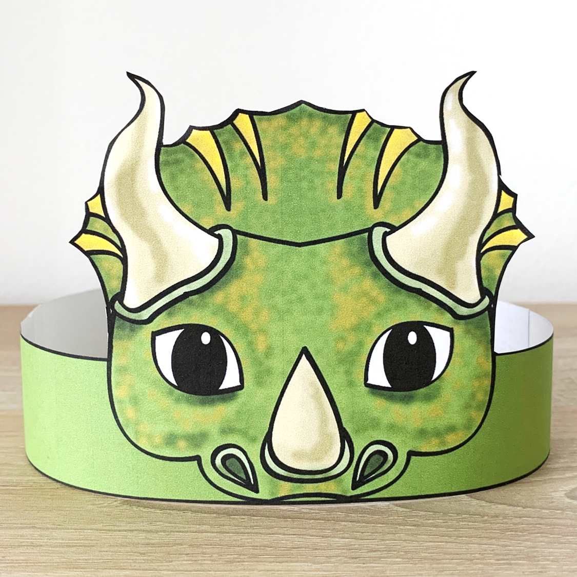 Triceratops paper crowns printable dinosaur coloring craft made by teachers