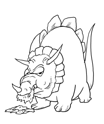 Dinosaur triceratops coloring page free printable coloring pages