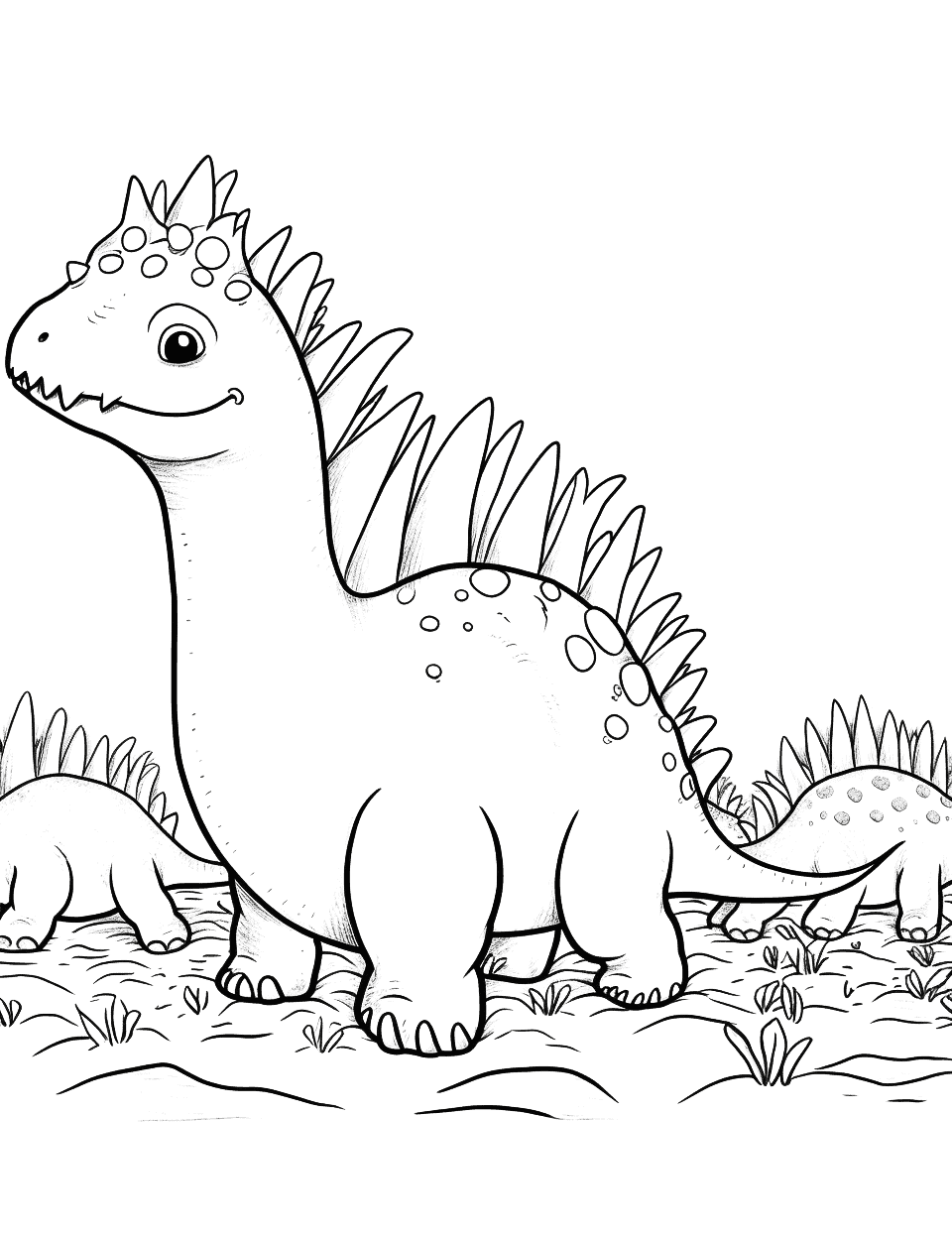 Dinosaur coloring pages free printable sheets