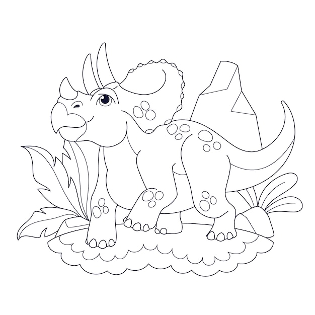 Free vector hand drawn dinosaur coloring book illustration