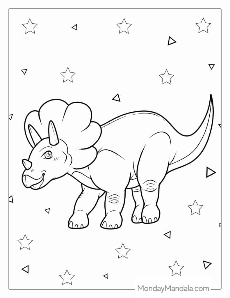 Triceratops coloring pages free pdf printables