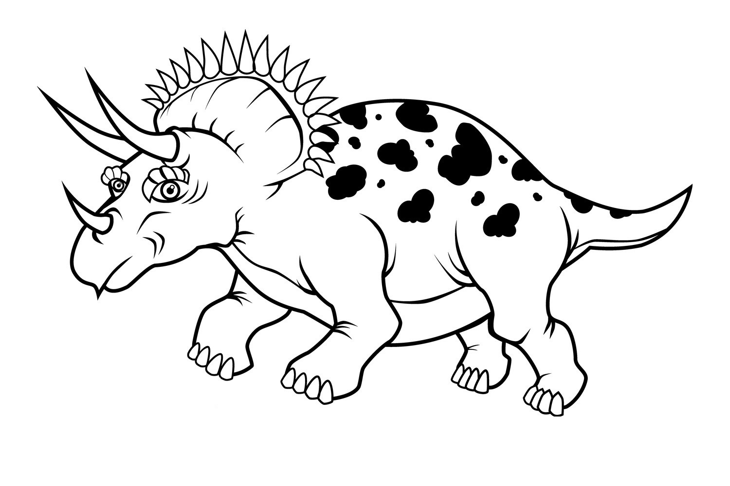 Free printable triceratops coloring pages for kids