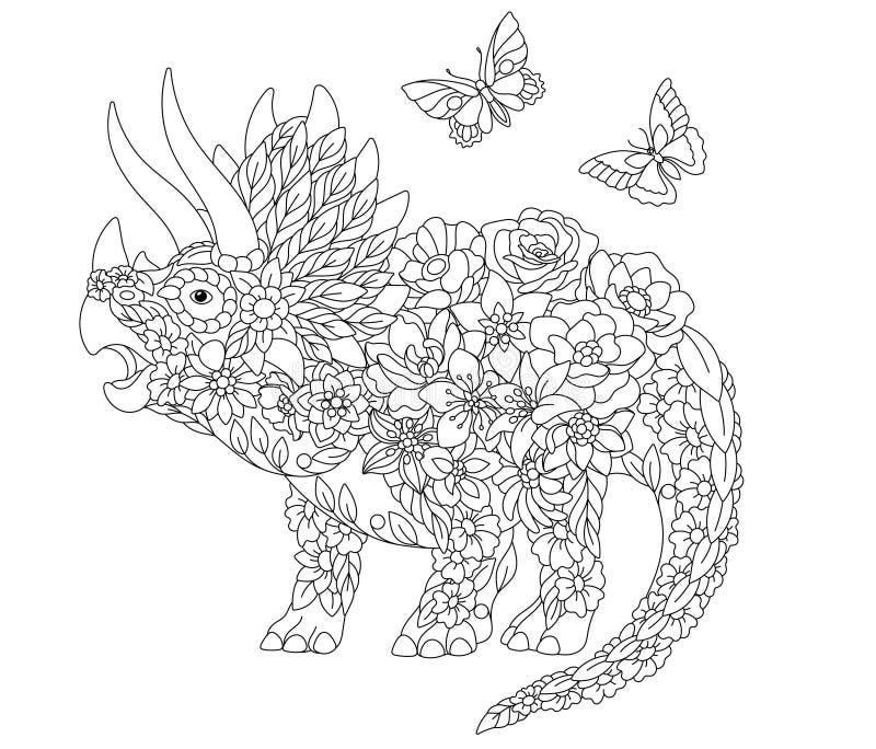 Zentangle triceratops stock illustrations â zentangle triceratops stock illustrations vectors clipart